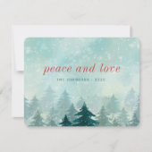 Modern Watercolor Christmas Winter Snow Forest シーズンカード (正面)