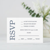 Modern Watercolor Coastal Seascape Blue Wedding 出欠カード (スタンド正面)