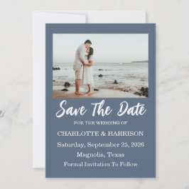 Modern Watercolor Coastal Seascape Wedding セーブザデート