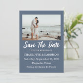 Modern Watercolor Coastal Seascape Wedding セーブザデート (スタンド正面)