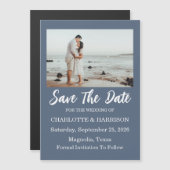 Modern Watercolor Coastal Seascape Wedding マグネット招待状 (正面/裏面)