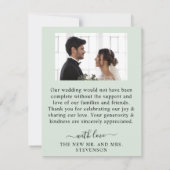 Modern Watercolor Eucalyptus Greenery Wedding サンキューカード (裏面)