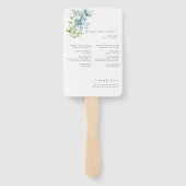 Modern Watercolor Eucalyptus Greenery Wedding ハンドファン (裏面)