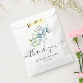 Modern Watercolor Eucalyptus Greenery Wedding フェイバーバッグ