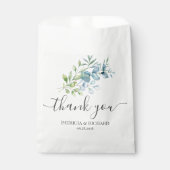 Modern Watercolor Eucalyptus Greenery Wedding フェイバーバッグ (正面)