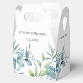 Modern Watercolor Eucalyptus Greenery Wedding フェイバーボックス (オープン)