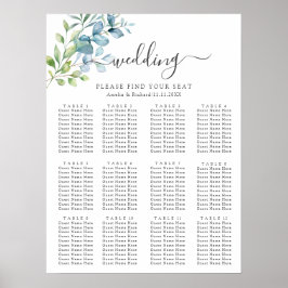 Modern Watercolor Eucalyptus Greenery Wedding ポスター