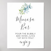 Modern Watercolor Eucalyptus Greenery Wedding ポスター (正面)