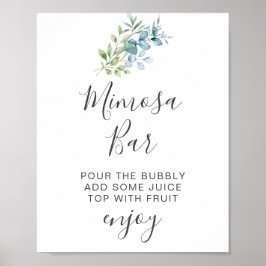 Modern Watercolor Eucalyptus Greenery Wedding ポスター