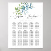 Modern Watercolor Eucalyptus Greenery Wedding ポスター (正面)