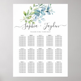 Modern Watercolor Eucalyptus Greenery Wedding ポスター