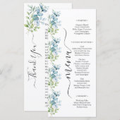 Modern Watercolor Eucalyptus Greenery Wedding メニュー (正面/裏面)
