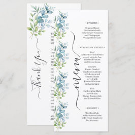 Modern Watercolor Eucalyptus Greenery Wedding メニュー