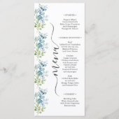 Modern Watercolor Eucalyptus Greenery Wedding メニュー (正面)