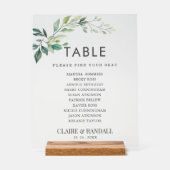 Modern Watercolor Eucalyptus Leaves Greenery アクリルサイン (正面)