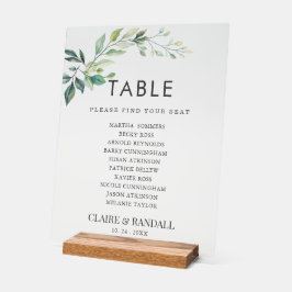 Modern Watercolor Eucalyptus Leaves Greenery アクリルサイン