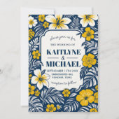 Modern watercolor floral  elegant calligraphy  招待状 (正面)