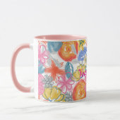 Modern Watercolor Floral Pattern  マグカップ (左)