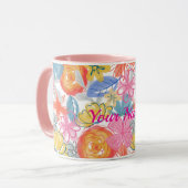 Modern Watercolor Floral Pattern  マグカップ (正面左)