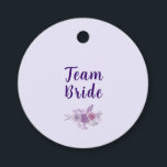 Modern Watercolor Floral Team Bride Bridal Shower フェイバータグ<br><div class="desc">Add a refined finishing touch to your celebration with these Modern Amethyst Bridal Shower Favor Tags. Designed in a soft lavender palette with elegant amethyst typography, these customizable tags are perfect for candy bags, candles, mini gifts, or thank you favors. Stylish and versatile, they coordinate seamlessly with the Modern Amethyst...</div>
