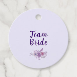 Modern Watercolor Floral Team Bride Bridal Shower フェイバータグ