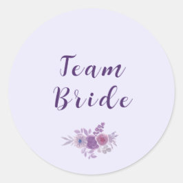 Modern Watercolor Floral Team Bride Bridal Shower ラウンドシール