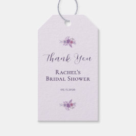 Modern Watercolor Floral Thank You Bridal Shower ギフトタグ