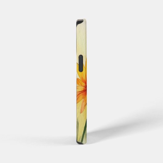 Modern Watercolor Flowers & personalize image iPhoneケース (右側面)