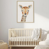 Modern Watercolor Giraffe Nursery Wall Art ポスター