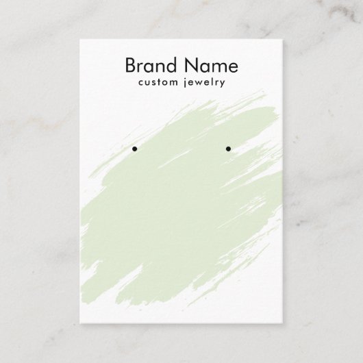 Modern Watercolor Green Jewelry Display Card 名刺 (正面)