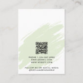 Modern Watercolor Green Jewelry Display Card 名刺 (裏面)