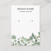Modern Watercolor Greenery Jewelry Display Card 名刺 (正面)