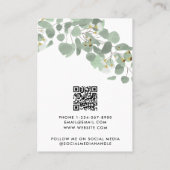 Modern Watercolor Greenery Jewelry Display Card 名刺 (裏面)