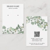 Modern Watercolor Greenery Jewelry Display Card 名刺 (正面/裏面)