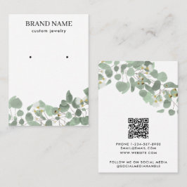 Modern Watercolor Greenery Jewelry Display Card 名刺