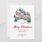 Modern Watercolor Holiday Scene Greeting Card シーズンカード (正面)
