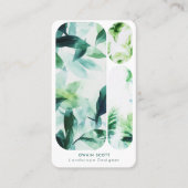 Modern Watercolor Leaf Business Card Garden Design 名刺 (正面)