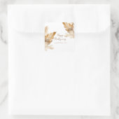 Modern Watercolor Leaf Thanksgiving スクエアシール (バッグ)