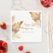 Modern Watercolor Leaf Thanksgiving スタンダードランチョンナプキン (インサイチュ)