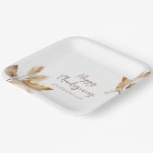 Modern Watercolor Leaf Thanksgiving ペーパープレート (傾斜あり)