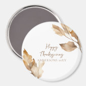 Modern Watercolor Leaf Thanksgiving マグネット (正面/裏面)