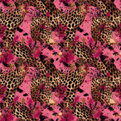 Modern watercolor leopard skin magenta throw フリースブランケット