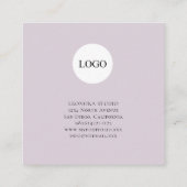  Modern Watercolor Mauve Square Business Card スクエア名刺 (裏面)