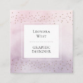  Modern Watercolor Mauve Square Business Card スクエア名刺 (正面)