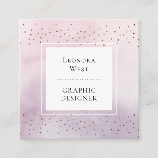  Modern Watercolor Mauve Square Business Card スクエア名刺 (正面)