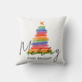 Modern Watercolor Merry Christmas Tree クッション (裏面)