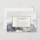 Modern Watercolor Mountains RSVP Card Neutral Tan (正面)