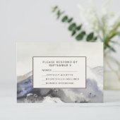Modern Watercolor Mountains RSVP Card Neutral Tan (スタンド正面)