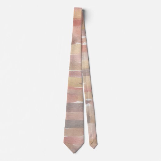 Modern Watercolor Neutral Abstract Men’s Tie ネクタイ (正面)