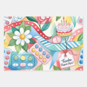 Modern Watercolor Pharmacy Thanks Pharm Hero ラッピングペーパーシート (正面)